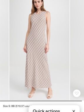 Wayf Clemence Maxi Dress in brown and white diamond pattern